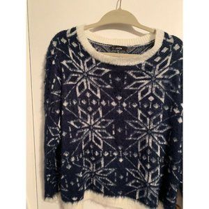 Fu Zade FUZZY Blue/white Pullover Sweater SZ S